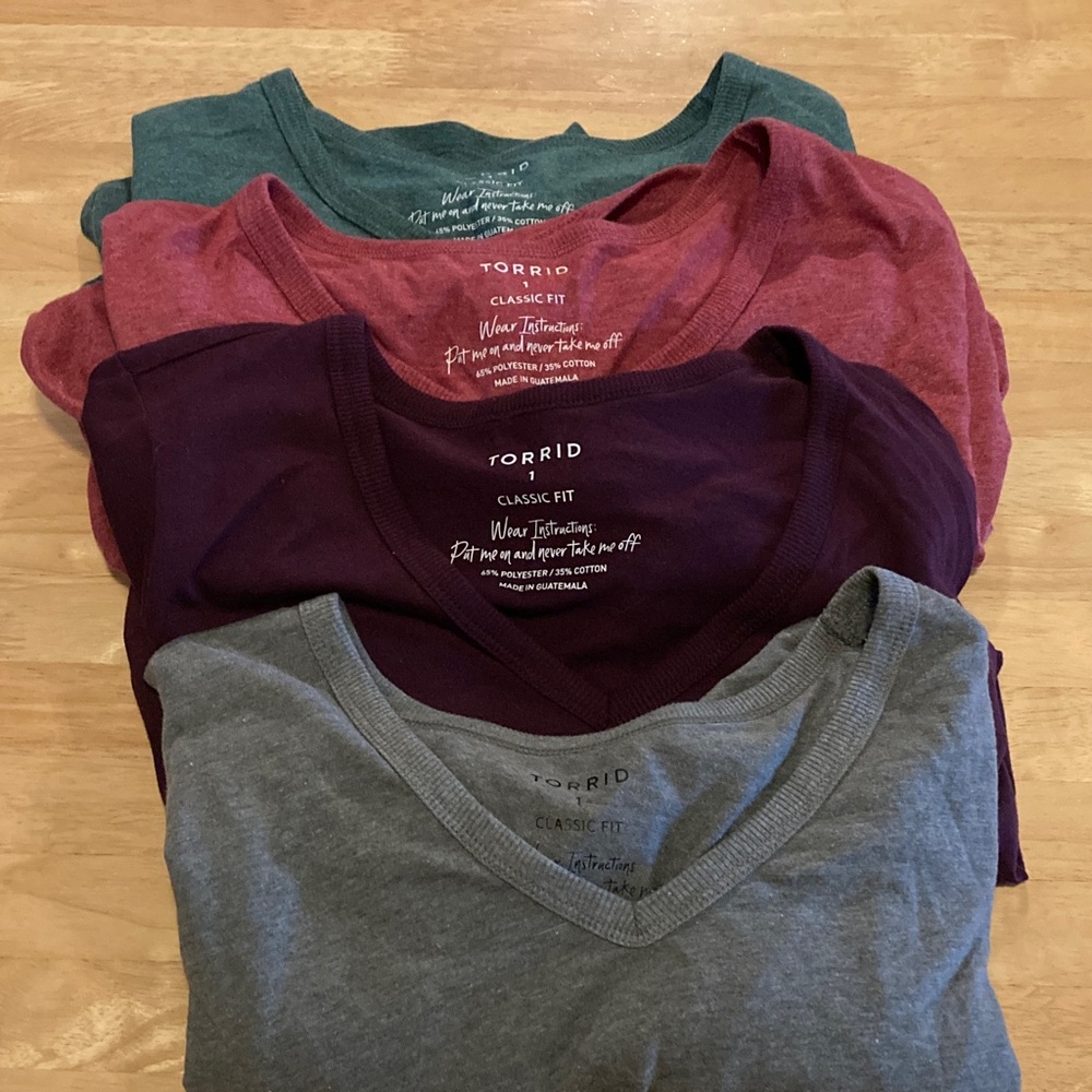 Torrid Women's Long Sleeve Tees - Green, Red, Gray, Purple